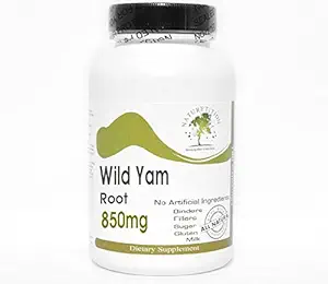 Wild Yam Root 850mg ~ 100 cápsulas - No aditivos ~ Suplementos de la naturaleza