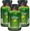 Irwin Naturals Double Potency 5-HTP Extra - 60 Líquidos Soft-Gels, Pack de 3 - para Relajación & producción de serotonina - 90 Total Servings