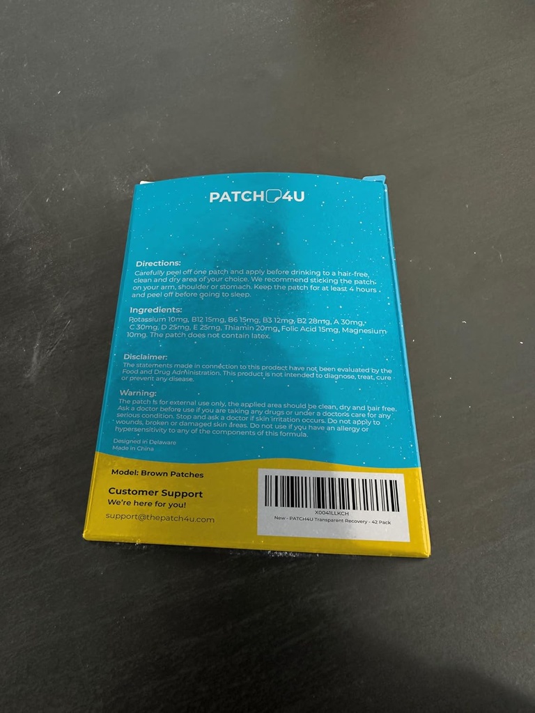 Patches de recuperación de fiestas 42 Pack - Despertar Refreshed &amp; Energized with Our 100% Natural Ingredients Patch - Skin-Friendly & Waterproof - Aplicar antes de beber - Enhanced Morning Formula