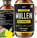 HERBIFY Mullein Extracto 2 oz Tintura para la salud respiratoria, hoja de Mullein y flores Blend (Verbascum Densiflorum)