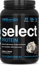 PEScience Select Protein Powder, Whey and Casein Blend, Clean Protein Powder for Women and Men, Low Calorie, Low Carb, Keto Friendly, Gluten Free - Cookies y Crema - 27 Servings