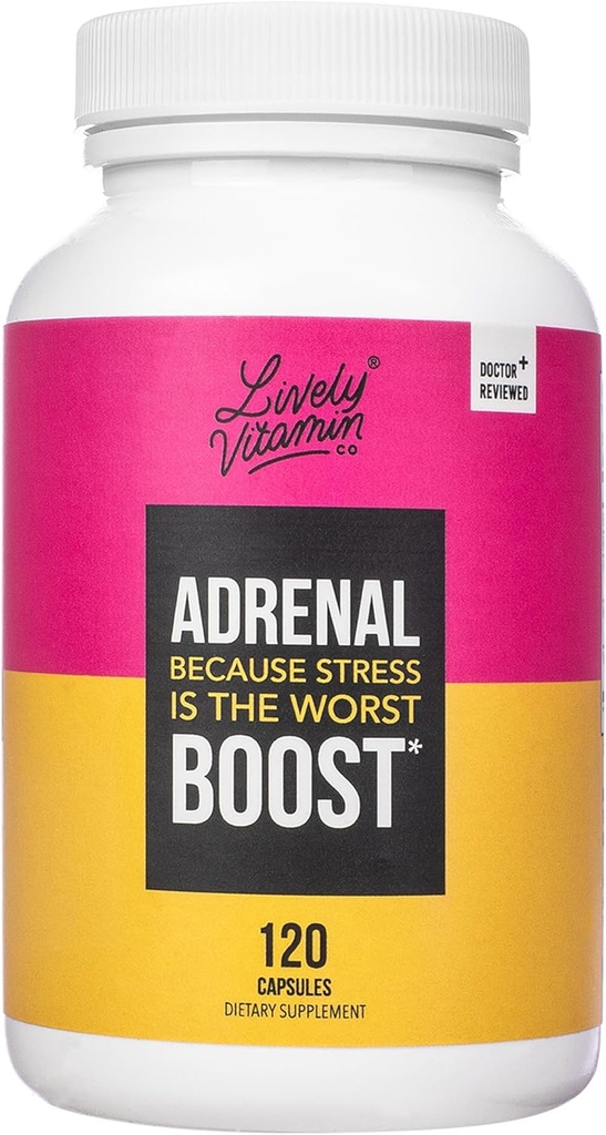 VITAMIN CO. Adrenal Boost - Immune - Stress - Anxious - Memory - Focus - Nervousness - Rest - Sleep - Ashwagandha - Black Maca - Rhodiola - Ginseng - 120 Vegetarian Capsules