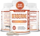 Puramente Optimal Berberine HCL 1200mg - Suplemento de alta potencia de Berberis Aristata, Compuesto natural, 60 cápsulas vegetarianas fáciles de cambiar