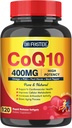 CoQ10 400mg SoftGels COQ10 - CQ10 Coenzyme Q10 Suplemento, Plus PQQ, Omega 3 y vitamina E, para el corazón y energía celular, 120 Servimientos