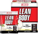 Lean Body MRP All-In-One Vanilla Meal Replacement Shake, 40g Protein, Whey Blend , 8g grasas saludables Fiber de EFA, 22 vitaminas y minerales , No color artificial, Gluten Free, (20 paquetes)