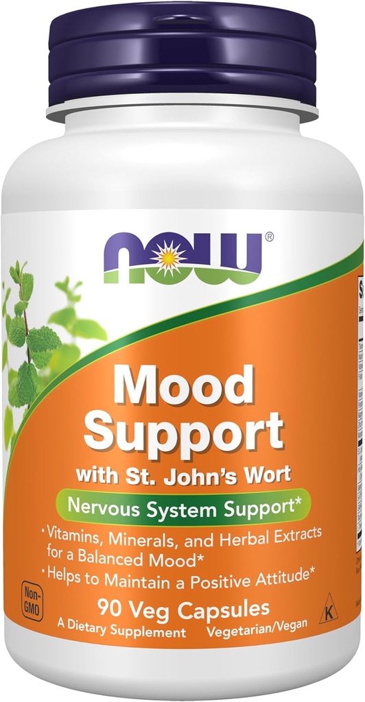 AHORA Suplementos, Mood Support with St. John's Wort, Nutrient and Herbal Extracts, 90 Veg Capsules
