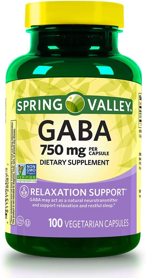 Spring Valley Gaba 750 mg Relax Support, 100 cápsulas