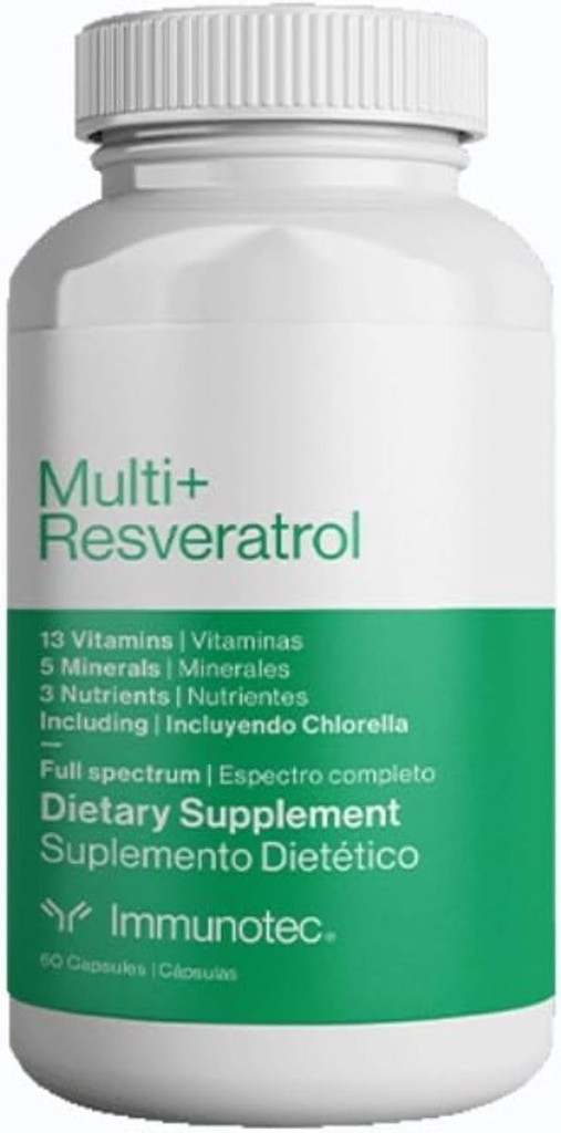 Immunotec - Multi+ Resveratrol - Full Spectrum Dietary Supplement - 13 Vitamins, 5 Minerals, 3 Nutrients with Chlorella