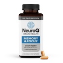 NeuroQ Memory & Focus - Boosts Cognitive Performance & Healthy Brain Function - Neuroprotective Formula by Dr. Dale Bredesen - Gotu Kola Ginkgo Phosphatidylserine Coffee Fruit & Propolis - 60 cápsulas