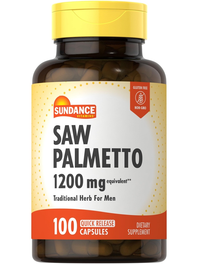 Sundance Saw Palmetto 1200mg para los hombres ← 100 cápsulas de liberación rápida 