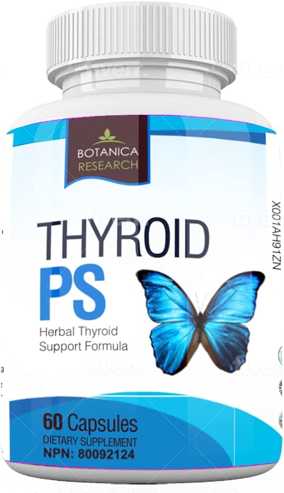 Suplemento Complejo de soporte de tiroides: Todo el sistema Glandular natural: Mejor enfoque, concentración, equilibrio de hormonas de PS