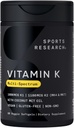 Investigación deportiva Vitamina K Multi-Spectrum - Tres tipos de vitamina K: K1, K2 MK-4 & K2 MK-7 - Vegan Friendly, Plantgel Capsule - 60 softgels
