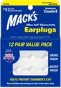 Mack's Pillow Soft Silicone Earplugs, 12 Par – The Original Moldable Silicone Putty Ear Plugs para Durmiendo, roncando, Nadando, Viajes, Conciertos y Estudiando Silencio Made in USA