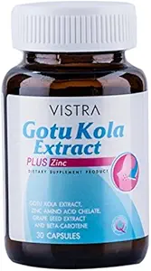 Vistra Gotu Kola Extract Plus Zinc Suplemento dietético Producto 30 cápsulas para el tratamiento del acné