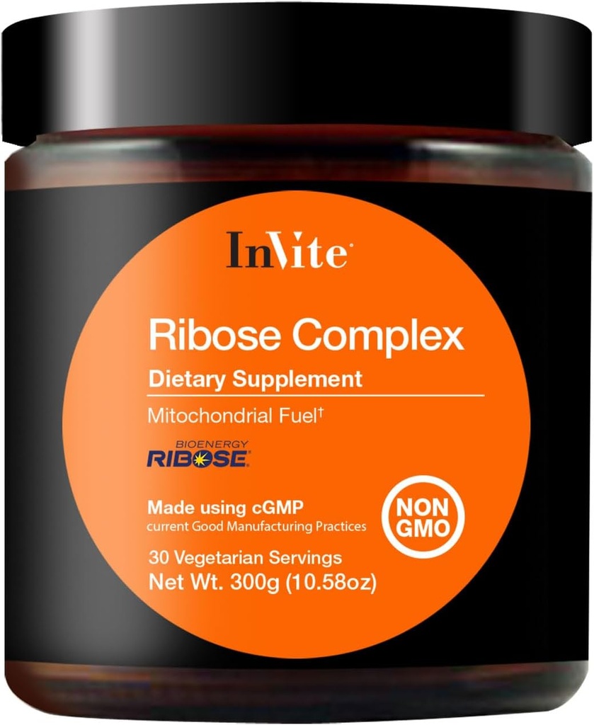 Invitar Complejo de Ribose de Salud - Soporta Energía y Resistencia durante el ejercicio Usando un Blend Integral de Ingredientes, incluyendo D-Ribose - 30 Servimientos