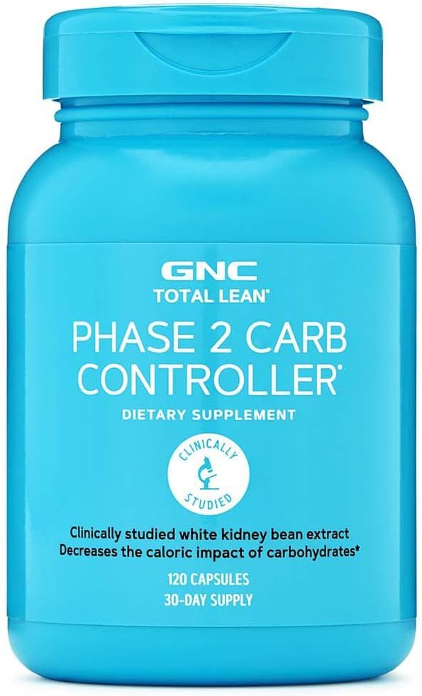GNC Total Lean Phase 2 Carb Controller, Decreases Calorie Impact from Carbohydrates, 120 Capsules