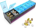 Extra Large Pill Organizer- XXL Pill Box 7 Day - Organizador semanal de píldoras con AM PM Grandes Compartimientos Caso grande de píldora para suplementos Jumbo Pill Holder para vitaminas Huge Medicine Organizer 2 veces al día