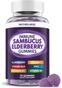Apoyo diario para niños y adultos* con Sambucus Elderberry, Zinc, Vitamina C, D3, B6, B12, Plus - Suplemento dietético - 70 Condes