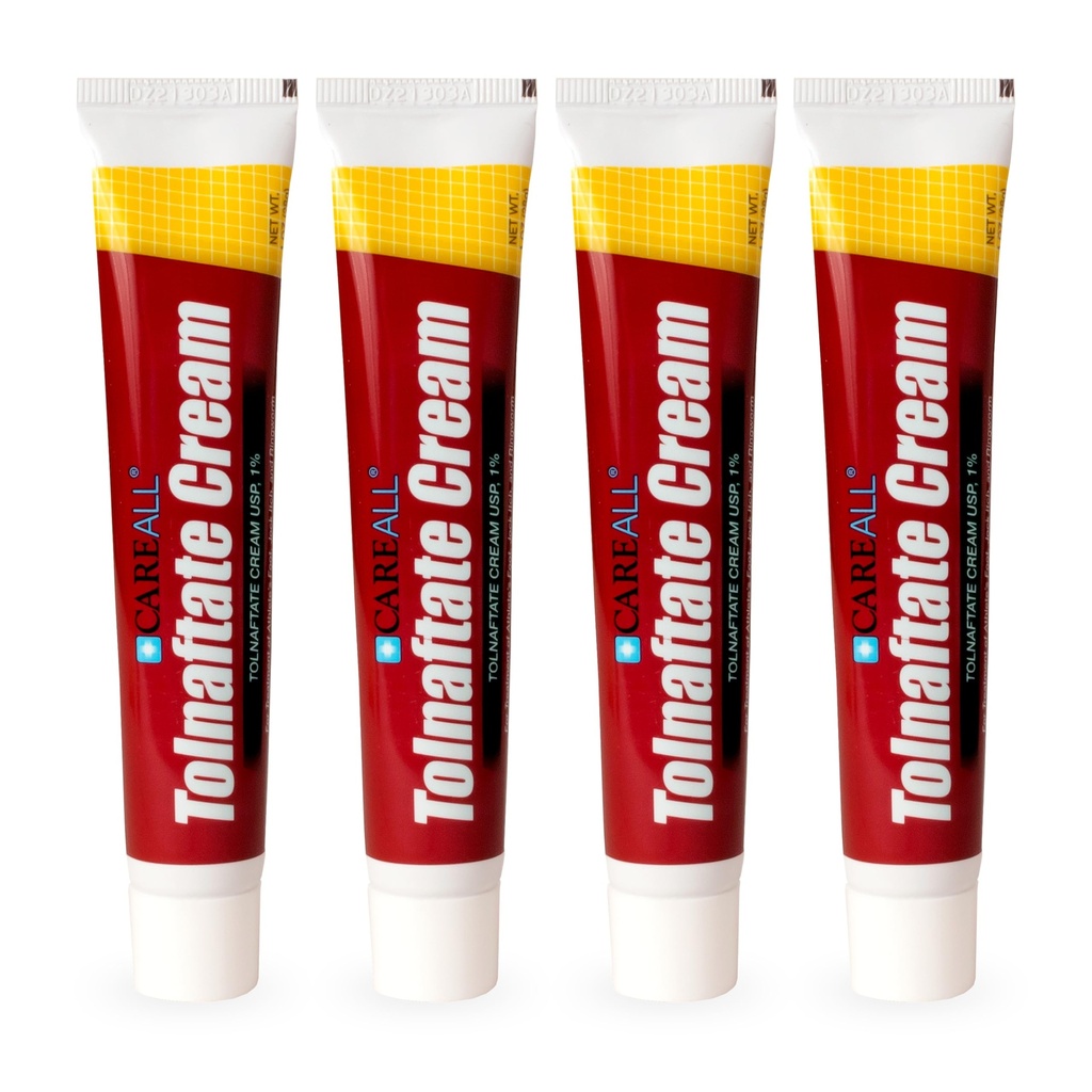 CareAll Tolnaftate Cream USP 1%, 1.0 oz. Tube (4 Pack), Tratamiento Antifúngico Efectivo y Alivio Itch para Pie de Athlete, Jock Itch, Ringworm, Compara con Marca líder