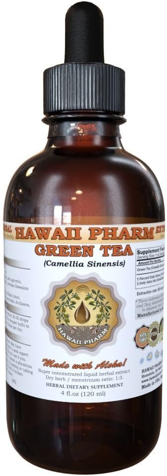 HawaiiPharm Green Tea Liquid Extract, Green Tea (Camellia Sinensis) Leaf Powder Tincture Suplemento 2 oz