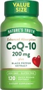 La verdad de la naturaleza CoQ10 200mg TEN 120 Softgels ANTE High Absorption ¦ Non-GMO &amp; Gluten Free Coenzyme Suplemento Silencio con Black Pepper Extract