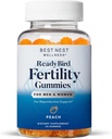 Best Nest Wellness Fertility Gummies - Prenatal Multivitamin for Conception Support - Suplemento nutricional con vitaminas metiladas - Vibrant Health Support with Coenzyme Q10 - Peach, 60 Gummies