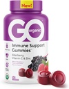 GO ORGANIC Dietary Immune Support Suplemento Gummies Silencio 60 Cuenta Silencioso Inmunity