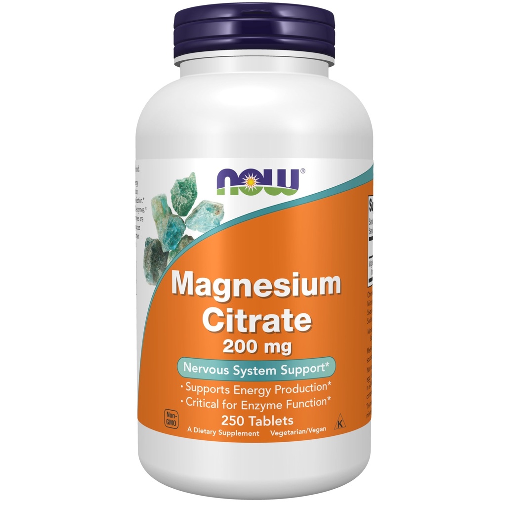 AHORA Suplementos, Citrato de Magnesio 200 mg, Función de Enzima*, Soporte del Sistema Nervous*, 250 Conde (Pack of 1)