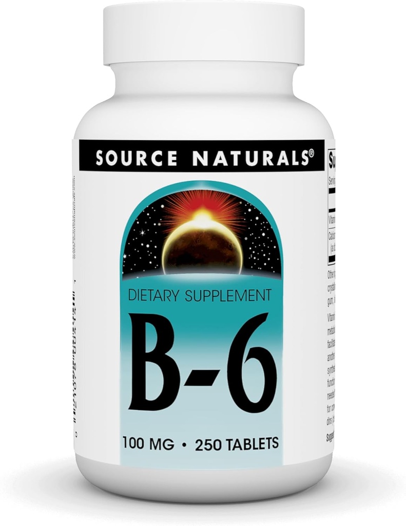 Fuente Naturals Vitamina B-6, 100 mg Apoyo al Sistema Inmunitario - 250 Tabletas