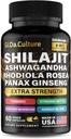 Shilajit Ashwagandha Rhodiola Rosea Panax Ginseng - para hombres y mujeres - Shilajit Capsules - 60 Veggie Capsules
