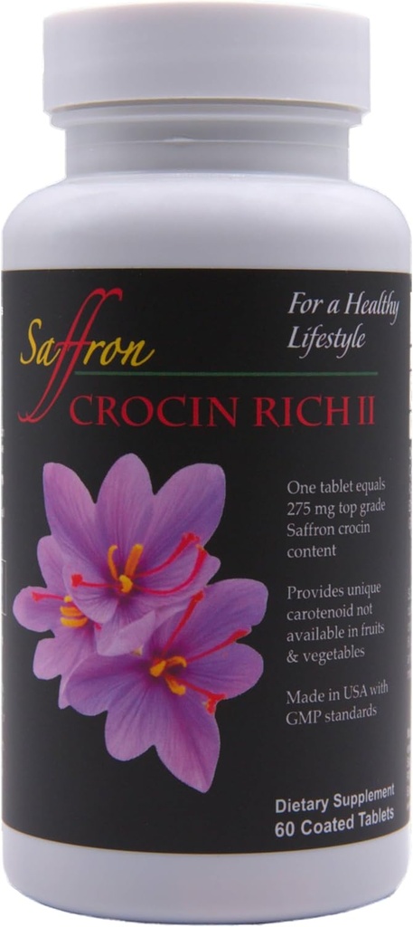 CROCIN RICH II – 25mg High-Purity Crocin (Key Saffron Active) ← Soporta Cerebro, Función Conjunta, Nerve & Motor, Focus &amp; Mobility  durable Neuroprotective & Antioxidant Support ← 60 Tablets