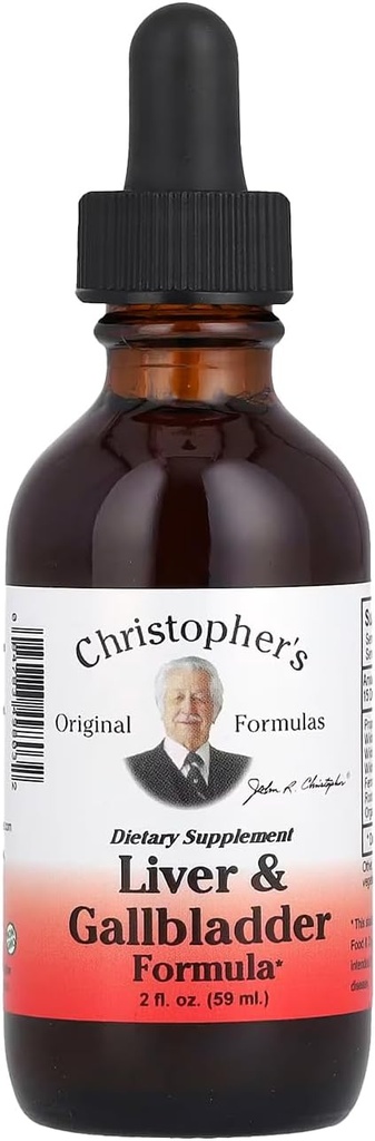Fórmula original de Christopher Liver " Gallbladder Fórmula, Suplemento herbal para el soporte digestivo " , 2 fl oz