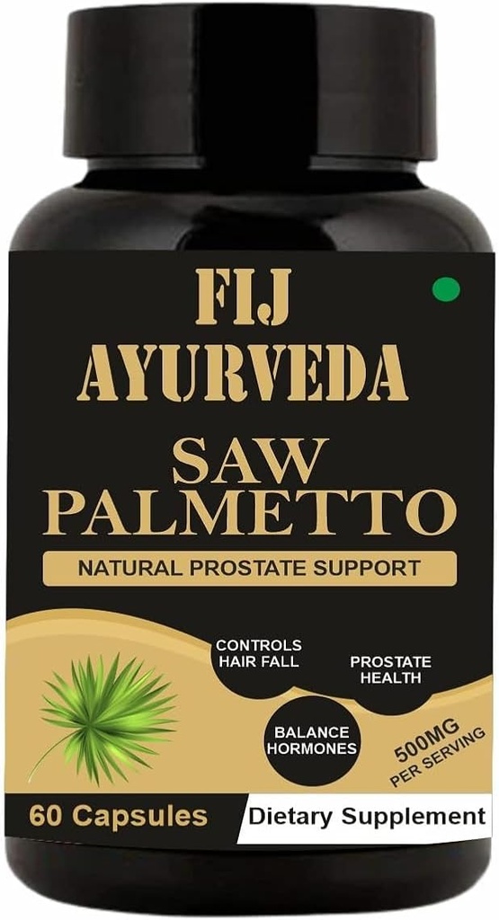 Saw Palmetto Extract Capsules for Men &amp; Women 500mg 60 Veg Capsules, Natural Hair Growth for Men &amp; Women - (Pack of 1)