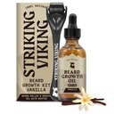 Aceite de crecimiento de la barba vikinga - 2 fl oz, Pack de 1, Vainilla - Aceite de barba desgarradora con Jojoba & Argan Extractos - promueve el crecimiento del cabello facial &amp; Objetivos Áreas Patchy - Biotina Fortificada