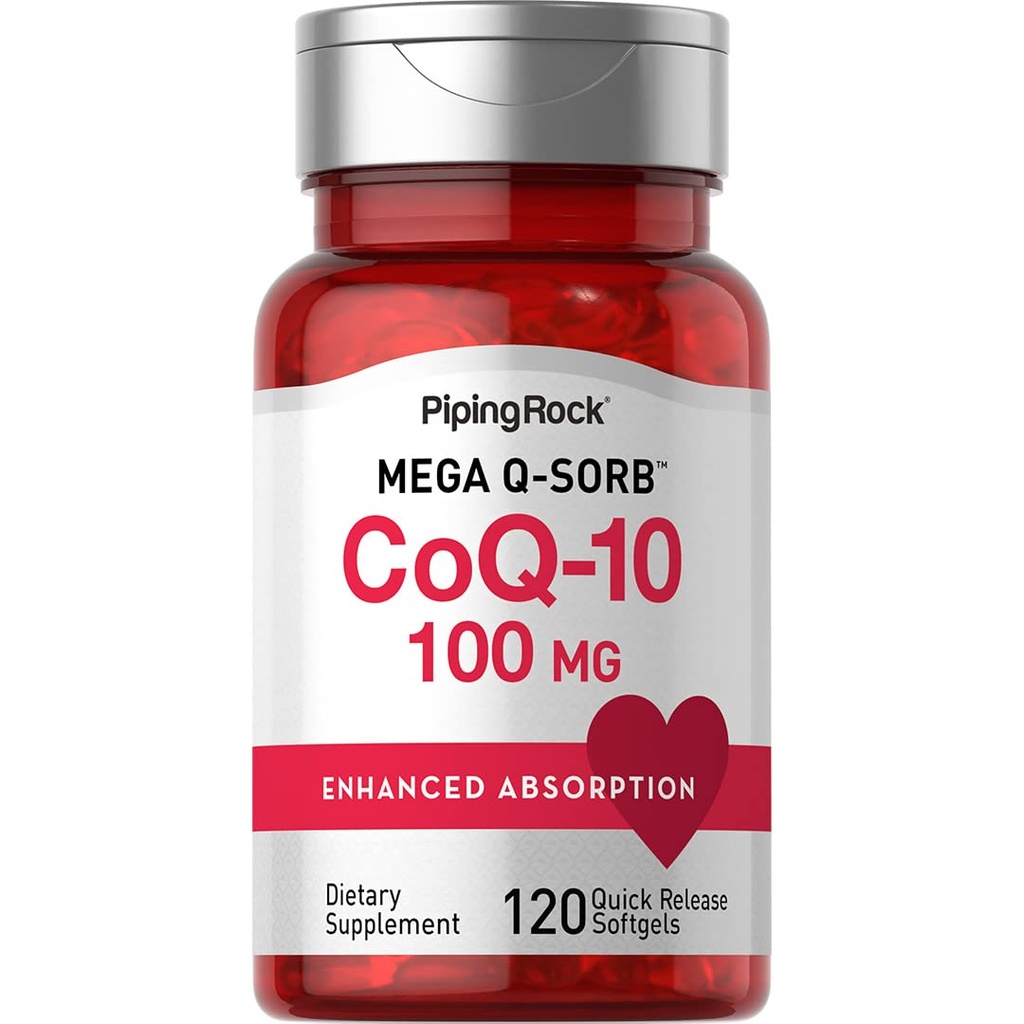 Piping Rock CoQ10 100mg | 120 Softgels | with Black Pepper Extract | Non-GMO, Gluten Free Supplement