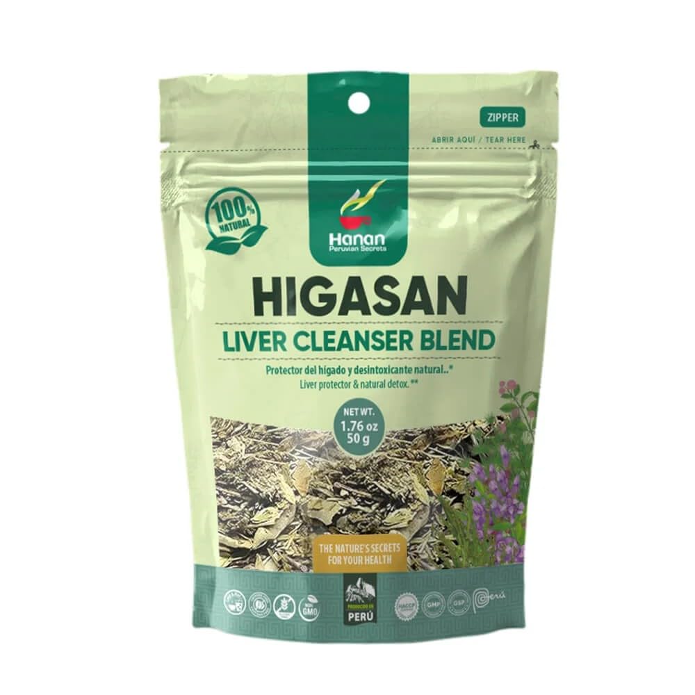 Hanan Peruanos Secretos Higasan Herbal Tea TENIDO 100% Natural Liver Cleanser TENÍFICO 1.76oz / 50g Ø Ayudas naturales en la limpieza del hígado y mantenimiento de niveles saludables de colesterol - 6 Pack