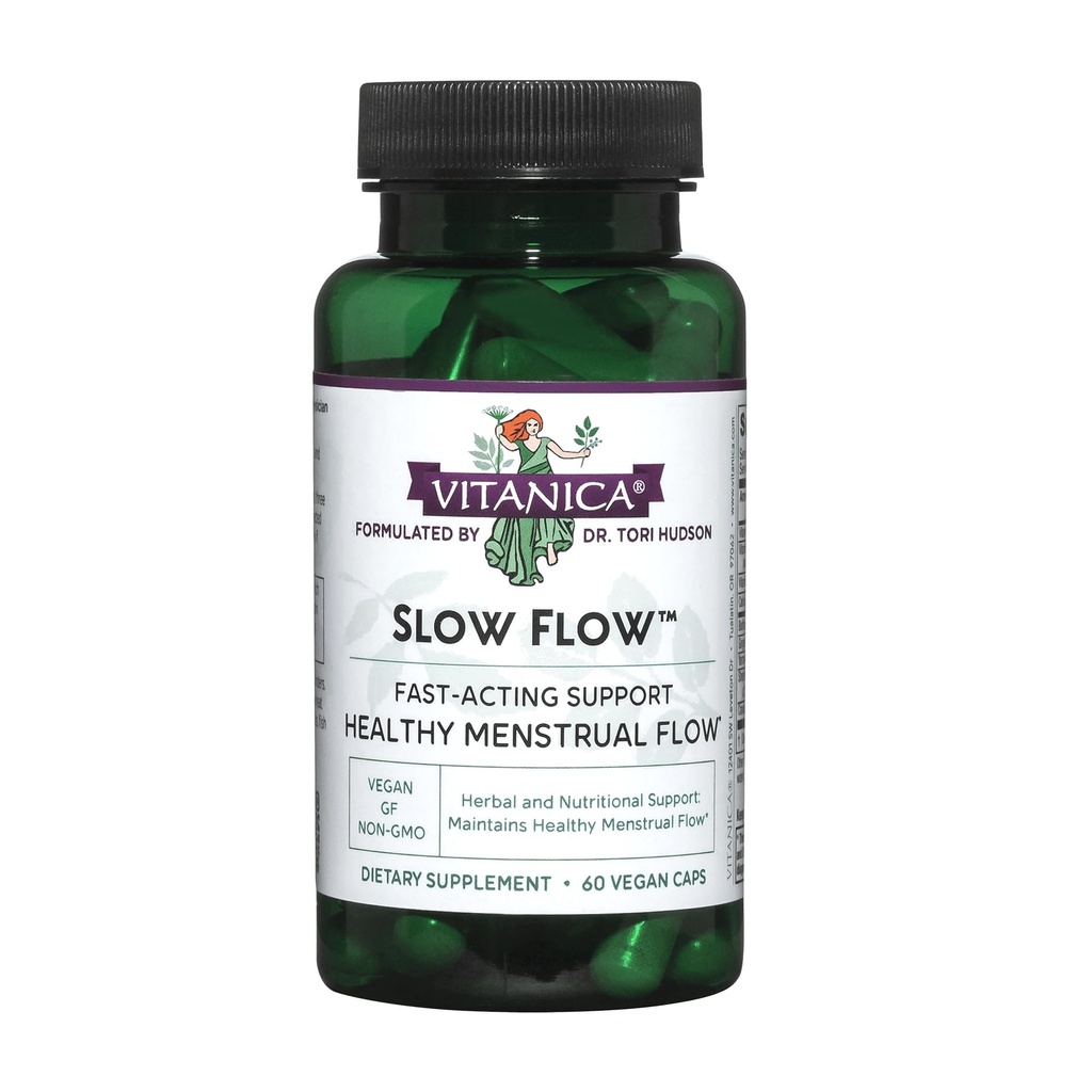 Vitanica Slow Flow, Menstrual Flow Support, Vegan, 60 cápsulas
