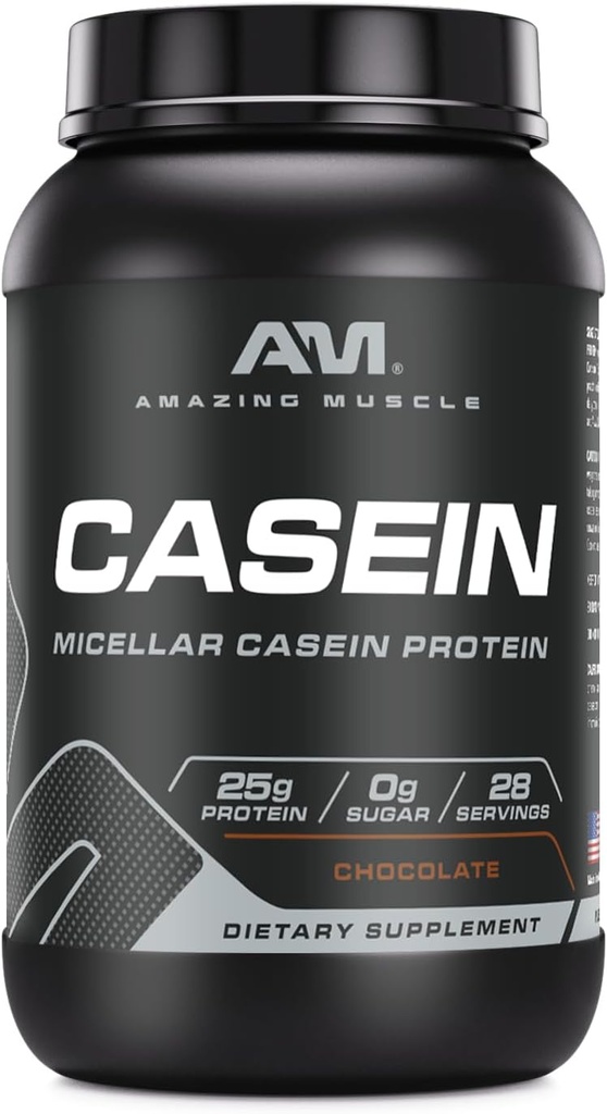 Amazing Muscle Casein Protein Powder ← Chocolate Flavor ← 25 G Protein Silencio 2 Lb (907 G) ← Non-GMO Silencio Made in USA