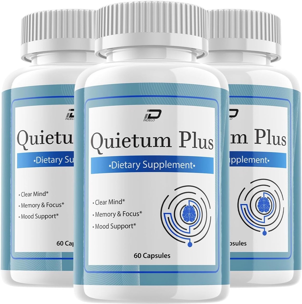 Calmum Plus Brain Supplement Capsules – All-Natural Maximum Strength Formula for Enhanced Memory and Focus Pills, QuietumPlus Support and Reviews (3 Pack – 180 Capsules)
