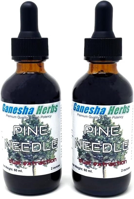 Pine Needle Liquid Tincture Herbal Liquid Dual Extract Shikimic Acid - 2 Oz (2 Pack)