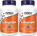 AHORA Suplementos, L-Arginina 500 mg, Nitric Oxide Precursor*, Amino Acid, 250 Veg Capsules (Pack of 2)