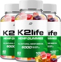 K2Life Hemp Gummies - con Hemp Seed Extract K2 Life Hemp Gummies Tinnitus Herbal Supplement, Health and Wellness Support, All Natural K2Life Hemp Gummy Advanced Formula (3 Pack - 180 Gummies)