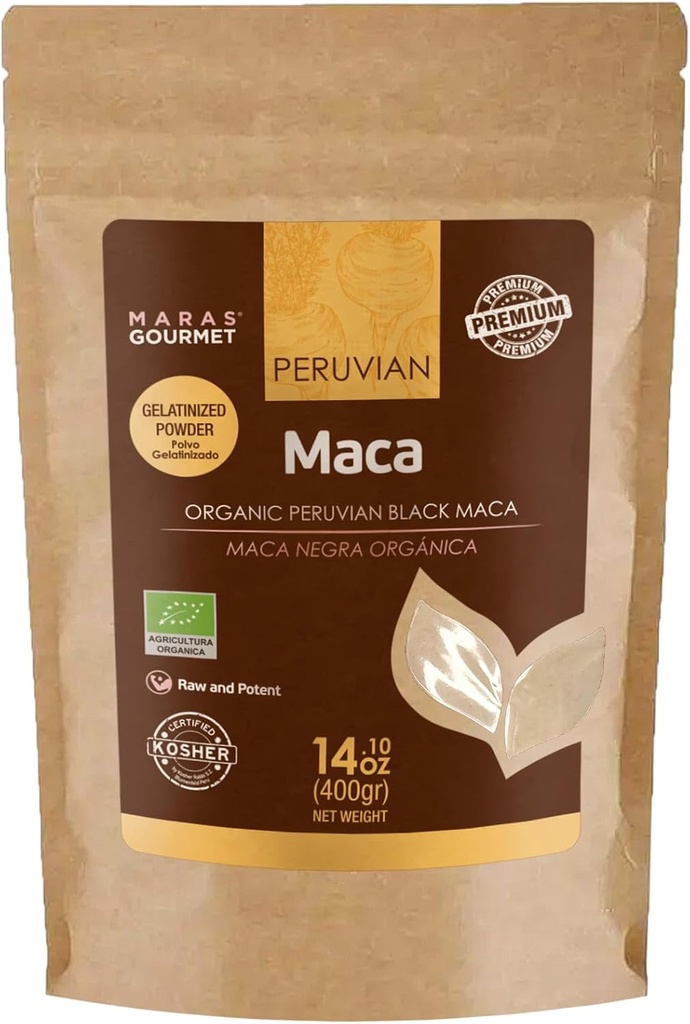 Silencio Orgánica MACA Negra Peruana (Poder Galatinizado) Silencio 14.1 oz. (400g) Silencio 80 Serviciones