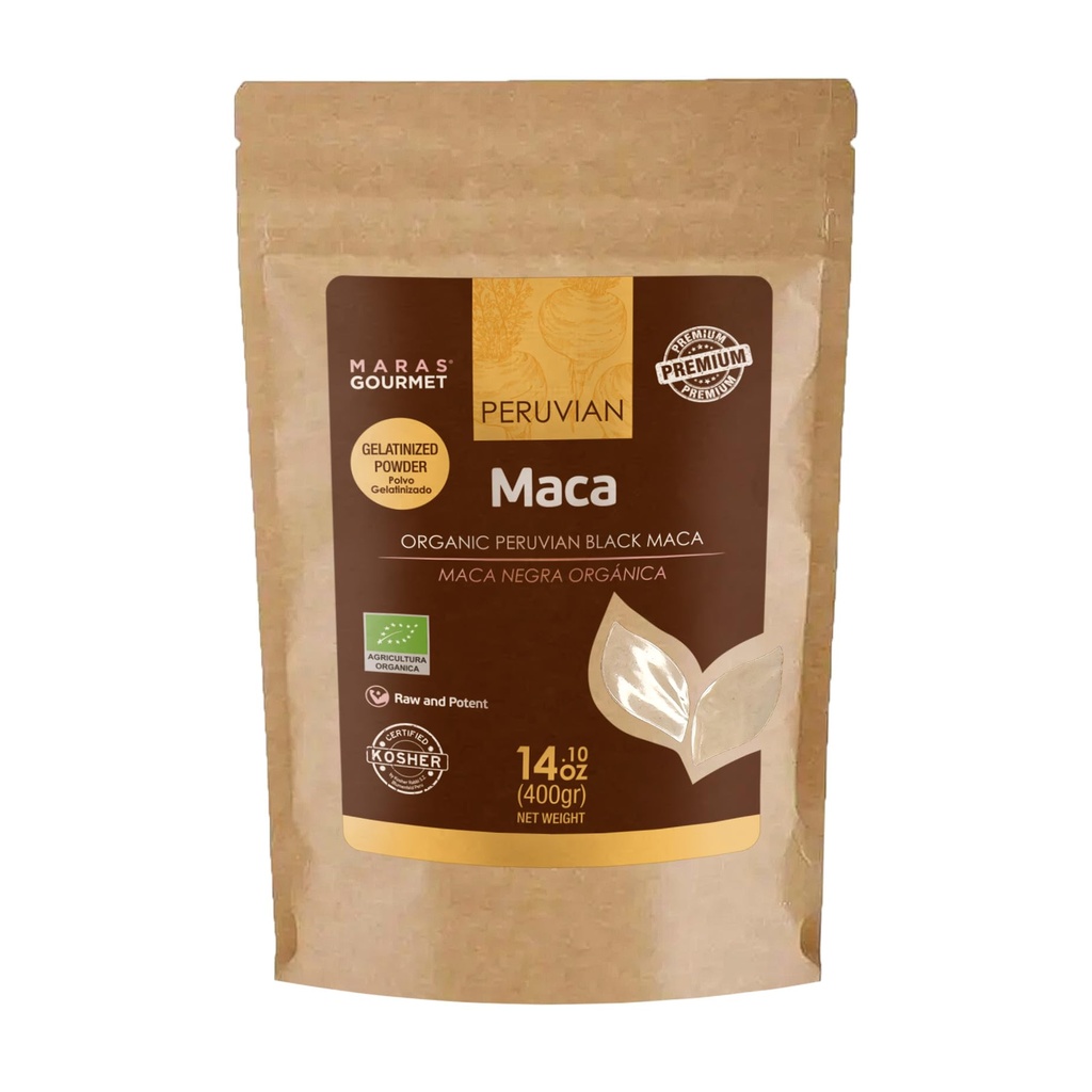 Silencio Orgánica MACA Negra Peruana (Poder Galatinizado) Silencio 14.1 oz. (400g) Silencio 80 Serviciones