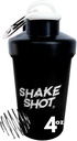 Botella Mini Shaker Negro - 4oz para Pre Workout, Creatine, Pequeños Suplementos Scoop (No para Proteína) Clip &amp; Shaker Ball