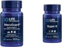 Extensión de la vida Macuguard Eye Health Suplemento con Lutein, Meso-Zeaxanthin, Saffron &amp; Astaxanthin - 60 Conde y Super K Vitamina K1 K2 MK-7 MK-4 Vitamina C - 90 Softgels