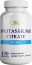 Health Potassium (Citrate) - Essential Electrolyte Supplement to Support Nerve & Muscle Function Heart Health & Energy* - Potassium Citrate Capsule - 120 Capsules
