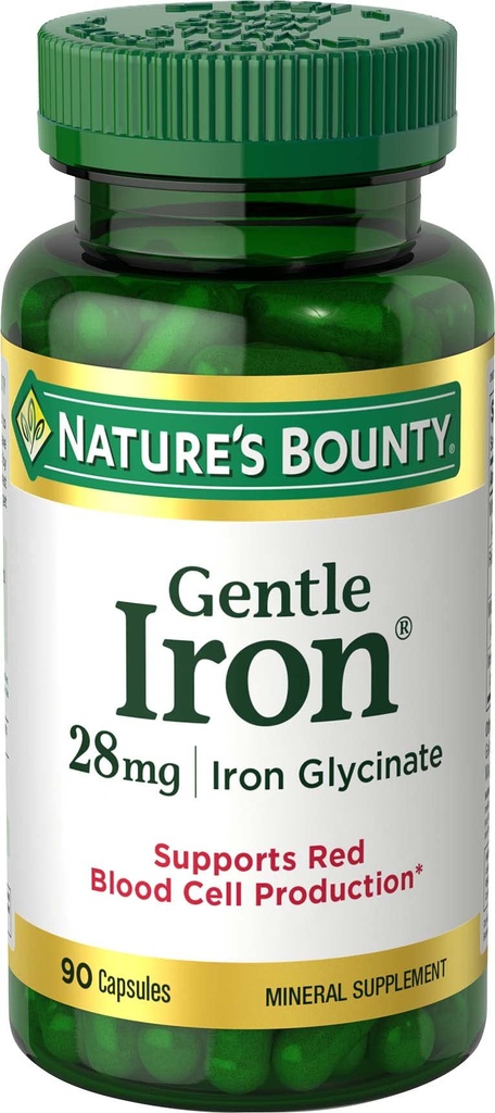 Iron Bounty Gentle de la naturaleza 28 mg 90 cápsulas