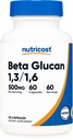 Nutricost Beta Glucan 500mg 1,3/1,6 D-Glucan, 60 cápsulas vegetarianas - Gluten Free, Non-GMO