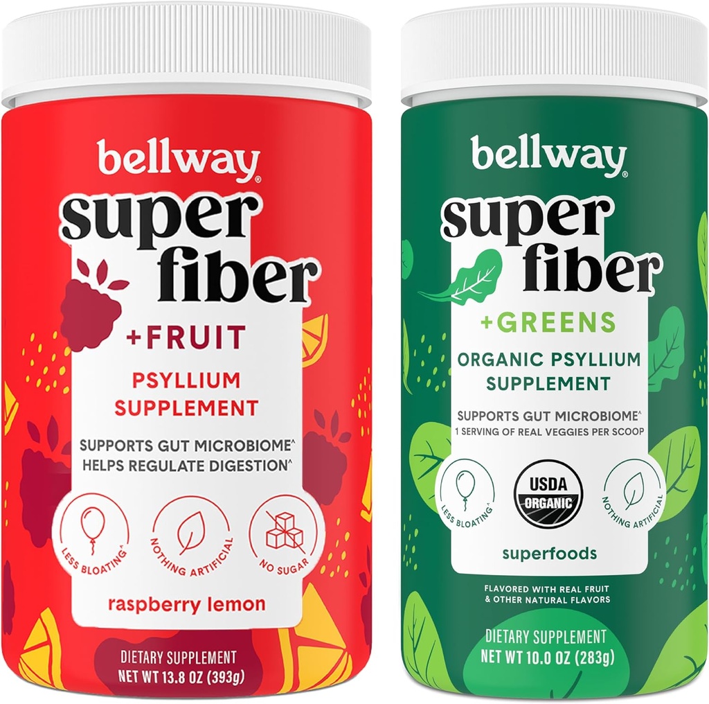 Bellway Super Fiber Powder + Fruit, Raspberry Lemon Super Fiber + Verdes